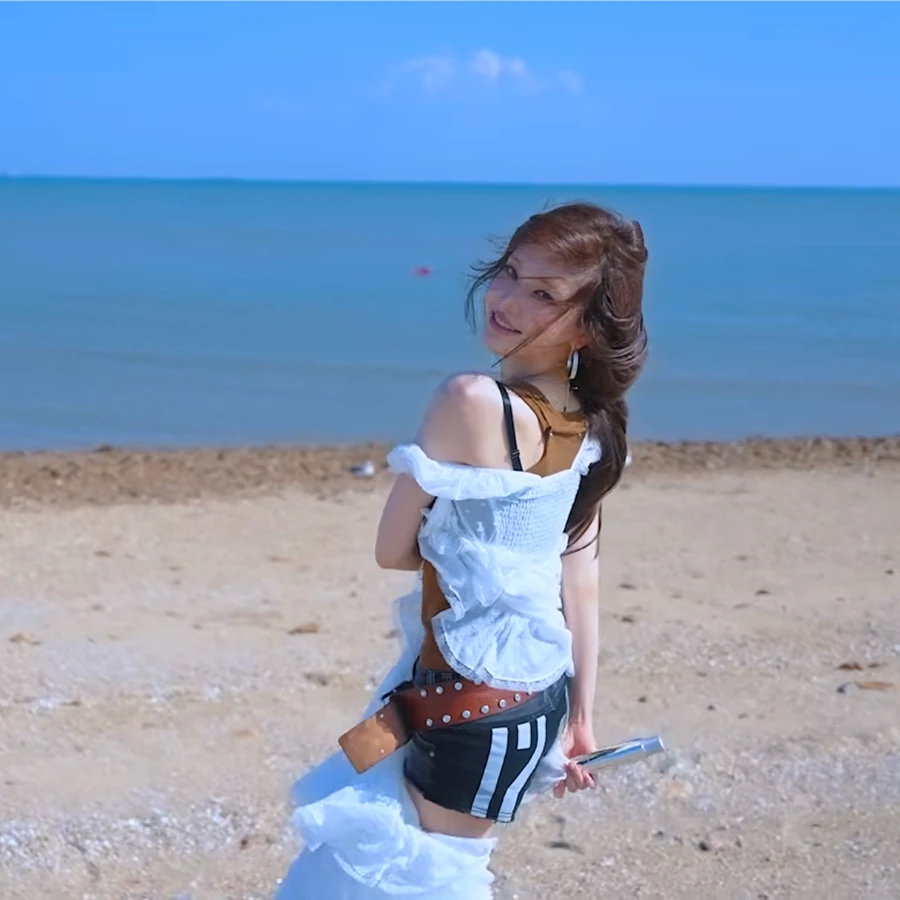 IVE's Liz in the seaside Special Clip for her solo song Unreal