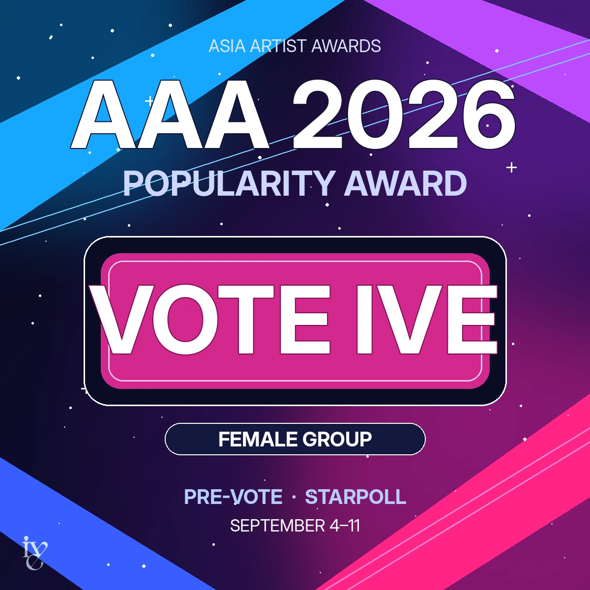 AAA 2026 Popularity Award pre-voting guide for IVE in the Female Group category