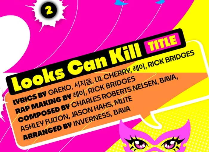 Close-up of the Looks Can Kill title-track credits