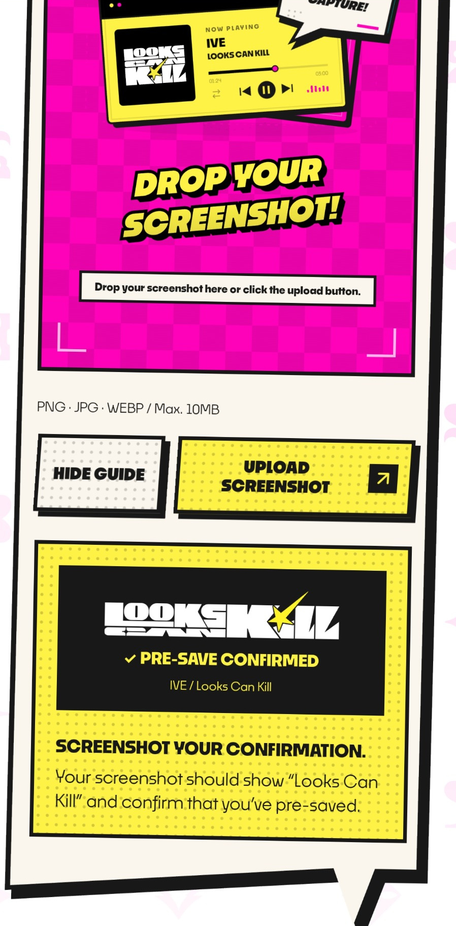 Mobile page with the guide example expanded