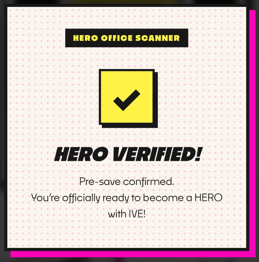 HERO VERIFIED message after the mobile screenshot upload