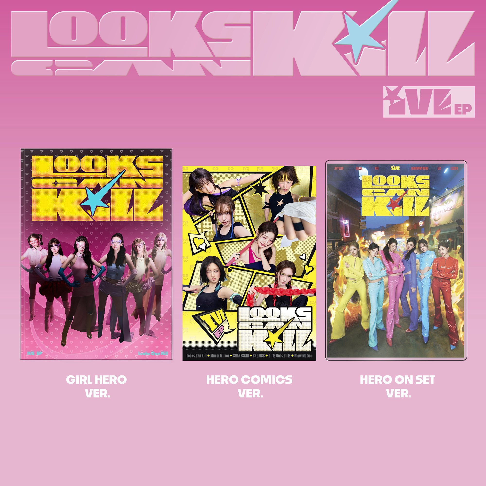 The three Looks Can Kill HERO edition covers