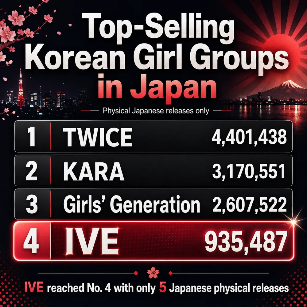 IVE become the fourth best-selling Korean girl group in Japan with five physical releases